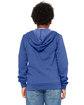 Bella + Canvas Youth Sponge Fleece Full-Zip Hooded Sweatshirt hthr true royal ModelBack