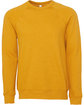 Bella + Canvas Unisex Sponge Fleece Crewneck Sweatshirt heather mustard FlatFront