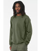 Bella + Canvas Unisex Sponge Fleece Crewneck Sweatshirt military green ModelSide