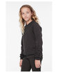 Bella + Canvas Youth Sponge Fleece Raglan Sweatshirt dark gry heather ModelSide