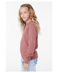 Bella + Canvas Youth Sponge Fleece Raglan Sweatshirt mauve ModelSide
