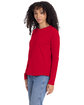 Next Level Apparel Ladies' Relaxed Long Sleeve T-Shirt red ModelSide