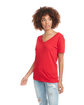 Next Level Apparel Ladies' Relaxed V-Neck T-Shirt red ModelSide