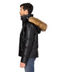 Threadfast Apparel Unisex Vegan Leather Puffer Jacket BLACK VEGAN LTHR ModelSide