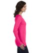Anvil Ladies' Featherweight Long-Sleeve Scoop T-Shirt HOT PINK ModelSide