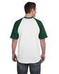 Augusta Sportswear Adult Short-Sleeve Baseball Jersey WHITE/ DRK GREEN ModelBack