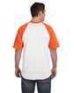 Augusta Sportswear Adult Short-Sleeve Baseball Jersey WHITE/ ORANGE ModelBack