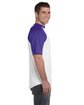 Augusta Sportswear Adult Short-Sleeve Baseball Jersey WHITE/ PURPLE ModelSide