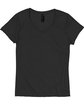 Hanes Ladies' Perfect-T Triblend V-Neck T-shirt sol black trblnd FlatFront