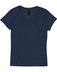 Hanes Ladies' Perfect-T Triblend V-Neck T-shirt navy triblend FlatFront