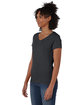 Hanes Ladies' Perfect-T Triblend V-Neck T-shirt slate triblend ModelQrt