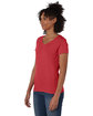 Hanes Ladies' Perfect-T Triblend V-Neck T-shirt red triblend ModelQrt