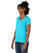 Hanes Ladies' Perfect-T Triblend V-Neck T-shirt turquoise trblnd ModelQrt