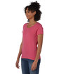 Hanes Ladies' Perfect-T Triblend V-Neck T-shirt jzzbrry pnk trbl ModelQrt