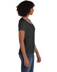 Hanes Ladies' Perfect-T Triblend V-Neck T-shirt sol black trblnd ModelSide