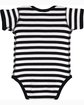 Rabbit Skins Infant Baby Rib Bodysuit BLACK/ WHITE STR ModelBack