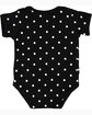 Rabbit Skins Infant Baby Rib Bodysuit black/ white dot ModelBack