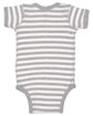 Rabbit Skins Infant Baby Rib Bodysuit heather/ wht str ModelBack