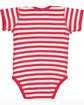 Rabbit Skins Infant Baby Rib Bodysuit RED/ WHT STRIPE ModelBack