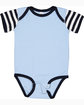 Rabbit Skins Infant Baby Rib Bodysuit lt blu/ nv/ w st ModelQrt