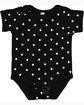 Rabbit Skins Infant Baby Rib Bodysuit black/ white dot ModelQrt