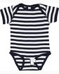 Rabbit Skins Infant Baby Rib Bodysuit NAVY/ WHT STRPE ModelQrt