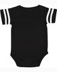 Rabbit Skins Infant Football Bodysuit black/ white ModelBack