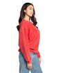 chicka-d Ladies' Corded Crew Sweatshirt red ModelSide