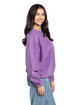 chicka-d Ladies' Corded Crew Sweatshirt purple ModelSide