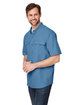 Dri Duck Men's Crossroad Dobby Short-Sleeve Woven Shirt slate blue ModelQrt