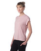 Alternative Ladies' Modal Tri-Blend Raw Edge Muscle T-Shirt rose quartz ModelQrt