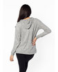 chicka-d Ladies' Cozy Tunic Hooded Sweatshirt heather grey ModelBack