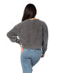 chicka-d Ladies' Corded Boxy Pullover charcoal ModelBack