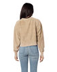 chicka-d Ladies' Corded Boxy Pullover latte ModelBack