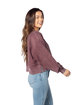 chicka-d Ladies' Corded Boxy Pullover maroon ModelSide