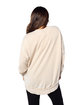 chicka-d Ladies' Burnout Campus Pullover oatmeal ModelBack