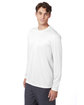 Hanes Adult Cool DRI with FreshIQ Long-Sleeve Performance T-Shirt white ModelQrt
