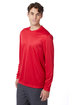 Hanes Adult Cool DRI with FreshIQ Long-Sleeve Performance T-Shirt deep red ModelQrt