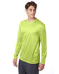 Hanes Adult Cool DRI with FreshIQ Long-Sleeve Performance T-Shirt safety green ModelQrt