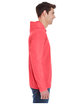 Comfort Colors Adult Heavyweight Long-Sleeve Hooded T-Shirt NEON RED ORANGE ModelSide