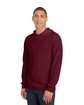 Fruit of the Loom Men's HD Cotton Jersey Hooded T-Shirt maroon ModelSide