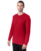 Hanes Adult Perfect-T Long-Sleeve T-Shirt deep red ModelQrt