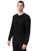 Hanes Adult Perfect-T Long-Sleeve T-Shirt black ModelQrt