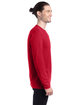 Hanes Adult Perfect-T Long-Sleeve T-Shirt deep red ModelSide