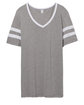 Alternative Ladies' Varsity T-Shirt smoke grey/ wht FlatFront