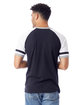 Alternative Unisex Slapshot Vintage Jersey  T-Shirt BLK/ WHT/ SM GRY ModelBack
