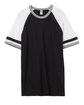 Alternative Unisex Slapshot Vintage Jersey  T-Shirt BLK/ WHT/ SM GRY FlatFront