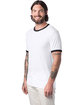 Alternative Unisex Keeper Ringer T-Shirt white/ black ModelQrt