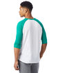 Alternative Men's Vintage Keeper Baseball T-Shirt white/ green ModelBack
