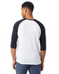 Alternative Men's Vintage Keeper Baseball T-Shirt WHITE/ BLACK ModelBack